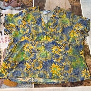 Sunflower scrub top